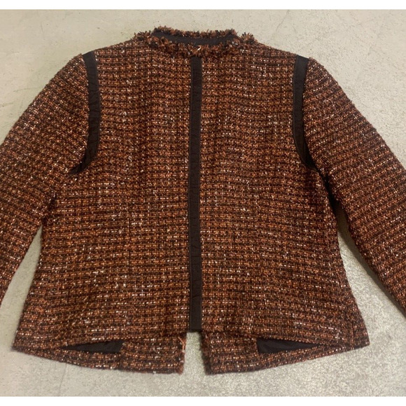 Chico's Black Label Textured Blazer Womens Size 1 (8-10) Woven Business Jacket - Picture 4 of 12